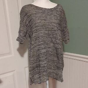 J. Jill Large Linen Short Sleeve Sweater Top Winter Spring Casual Party Work
